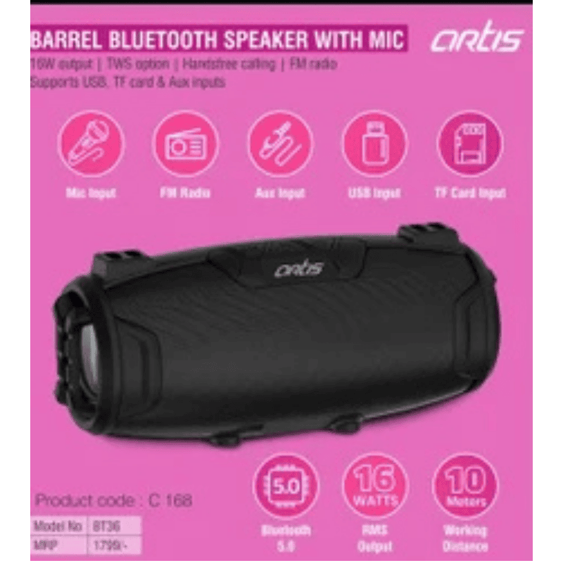 Artis BT36 Wireless Bluetooth Speaker – Portable Audio | Powerful Sound | Music & Calls