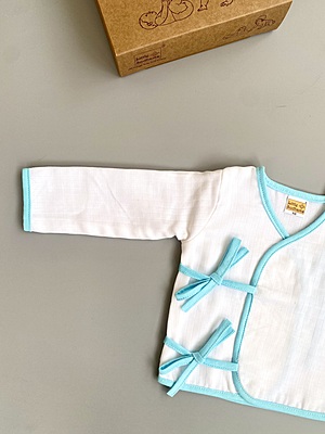 Muslin Full-Sleeve Top & Pant Set - Kimono Style