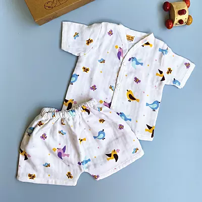 Muslin Cotton Short-Sleeve Set