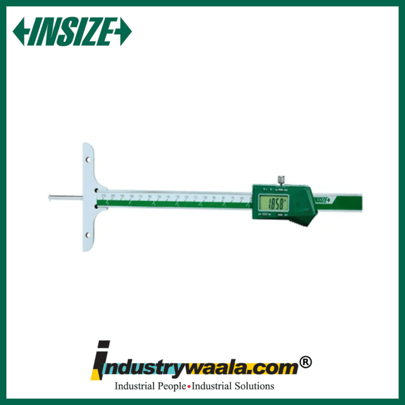 INSIZE 1148-200 Digital Depth Gauge with Round Depth Bar 0-200mm