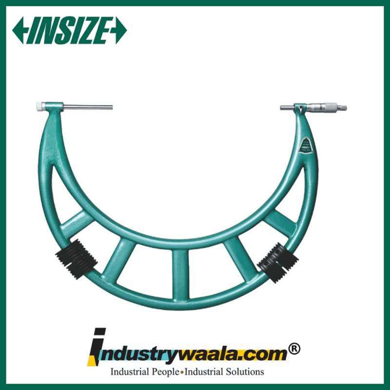INSIZE 3206-500 Outside Micrometer With Interchangeable Anvils – 400–500mm / 16–20"