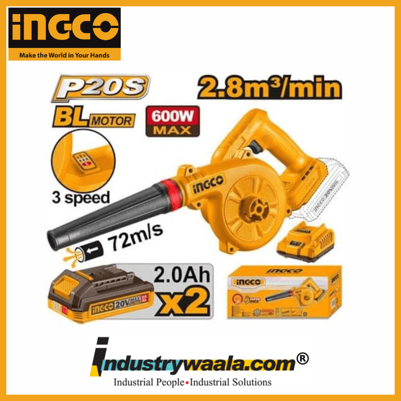 INGCO CABLI20682 Cordless Blower – 20V Brushless – 3 Speed