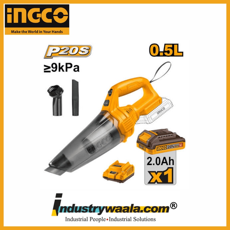 INGCO CVLI20126 Cordless Vacuum Cleaner – 20V, 0.5L