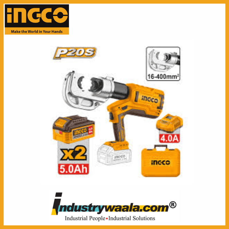 INGCO CTLI2005 Cordless Hydraulic Crimping Tool – 20V – 16–400mm²