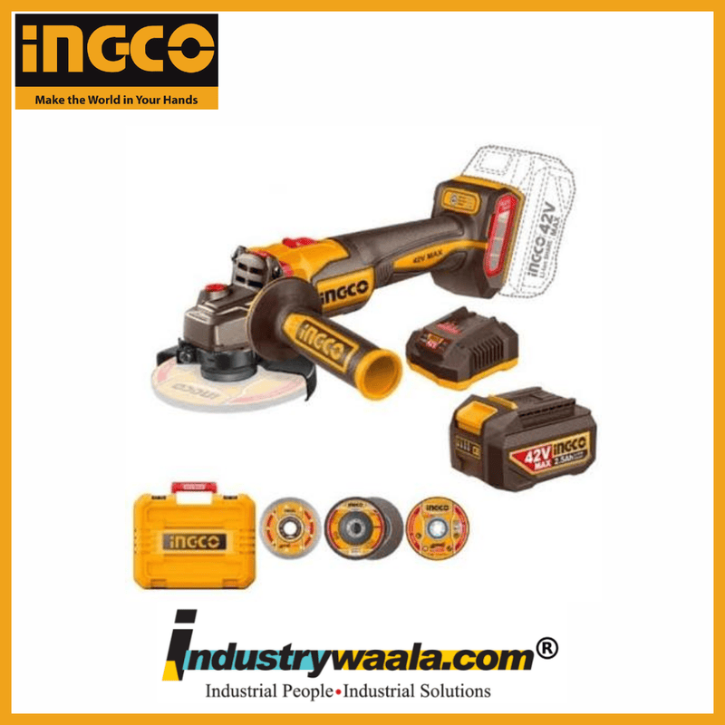 INGCO CAGLI4128102 42V Cordless Angle Grinder – 100mm