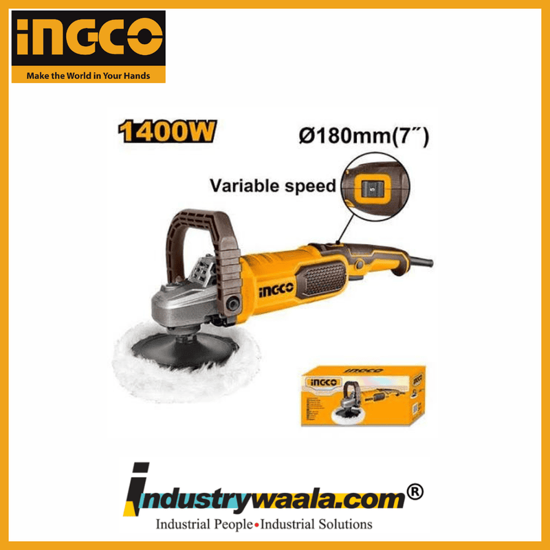INGCO AP140016 Polisher – 1400W, 180mm, Variable Speed