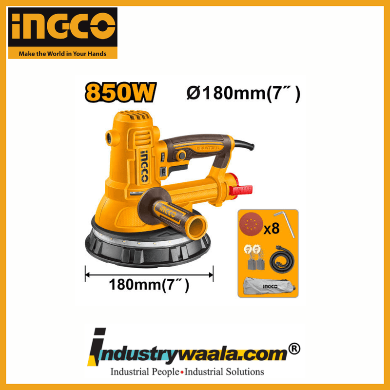 Ingco DWS10508 Drywall Sander 850W | 180mm Wall Sander