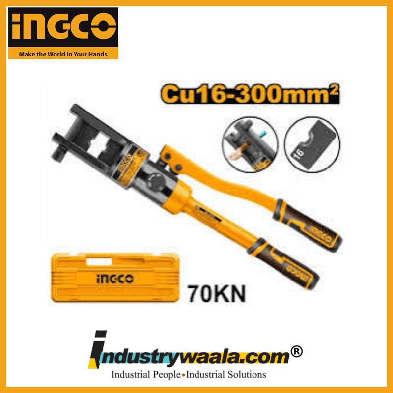 INGCO HHCT01240 Hydraulic Crimping Tool 16-300mm² 70KN Hexagon Crimper
