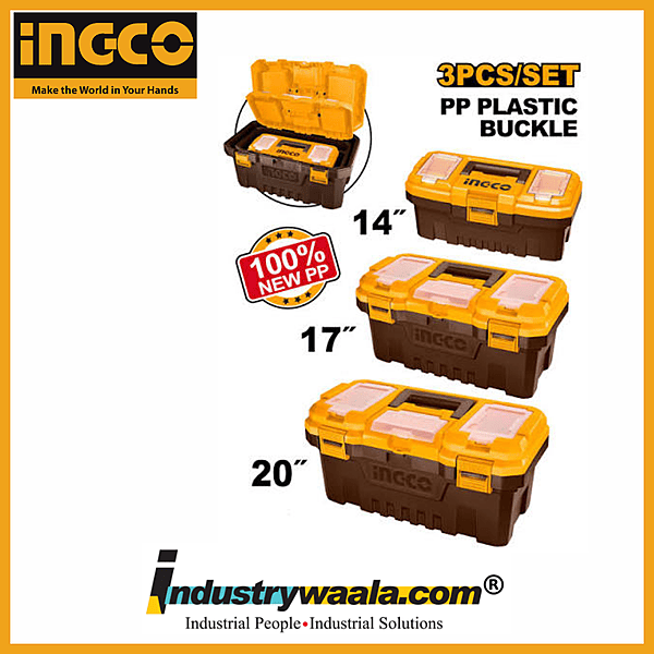 Ingco PBXK0301 3 Pcs Plastic Tool Boxes Set