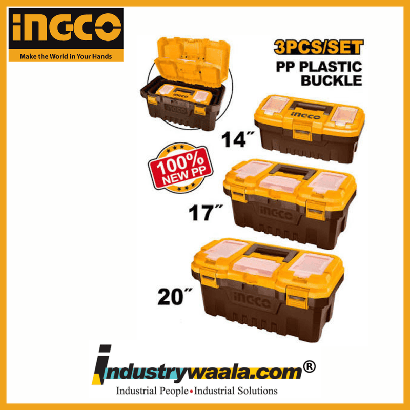 Ingco PBXK0301 3 Pcs Plastic Tool Boxes Set