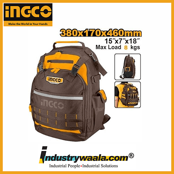 INGCO HBP01028 Tool Backpack | Portable Professional Tool Storage Bag