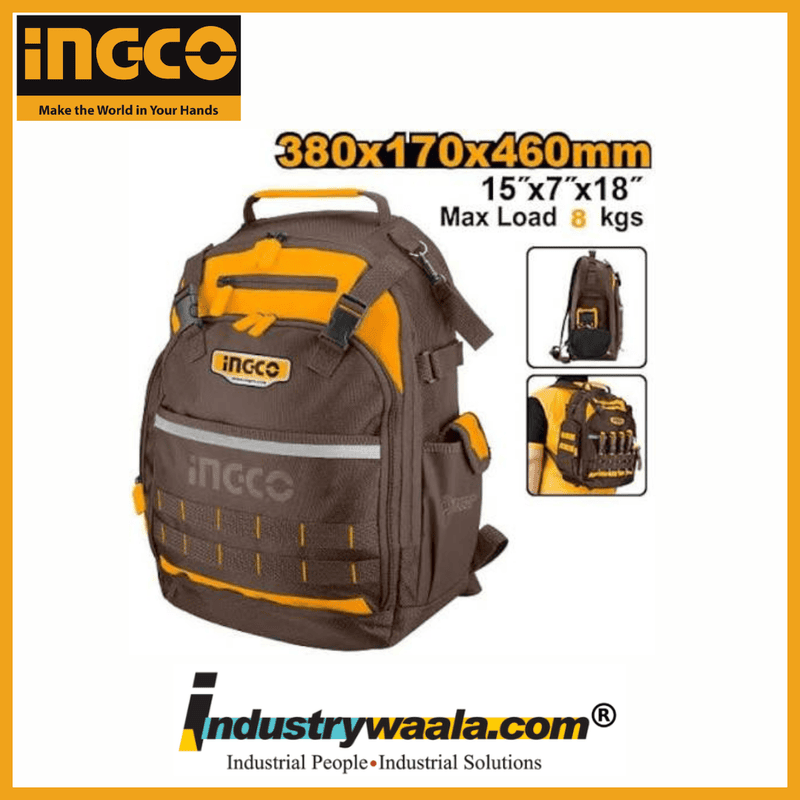 INGCO HBP01028 Tool Backpack | Portable Professional Tool Storage Bag