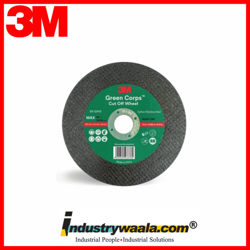 3M 107 X 1.2 X 16 MM Green Corps Cut Off Wheel (Pack Of 50 Pcs)