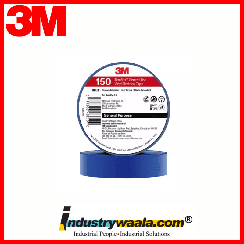 3M Blue 150 Temflex General Use Vinyl Electrical Tape (Pack Of 30 Pcs)