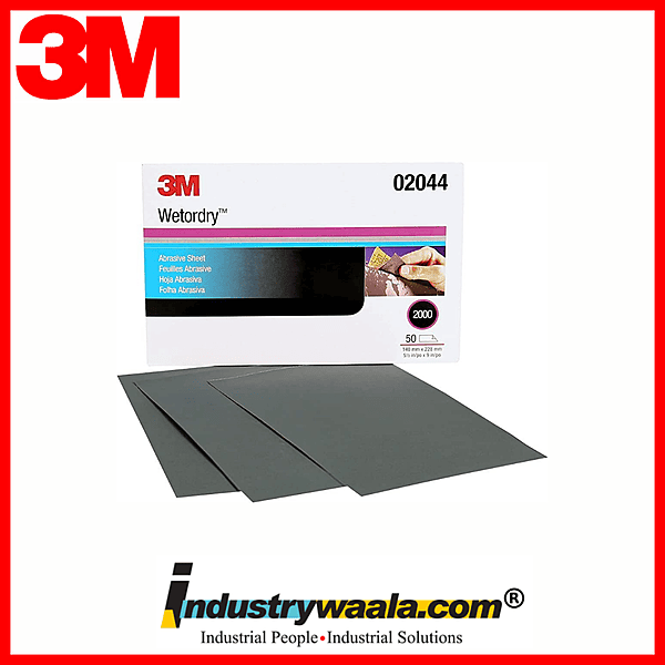 3M Microfine 401Q Grade 2000 Sandpaper Sheets Pack of 50