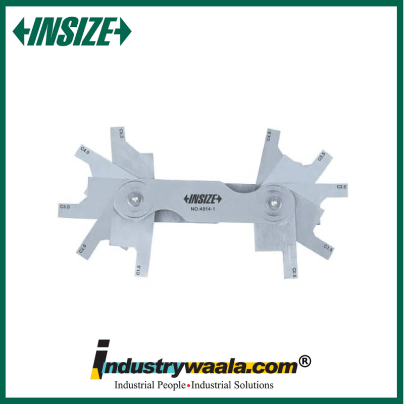 INSIZE 4814-1 Chamfer Gauge 0.5–5mm Precision 45° Chamfer Measuring Tool