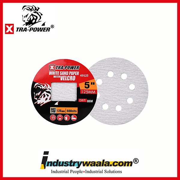 Xtra-Power Sand Paper With Velcro 125mm #60 Pack of 50