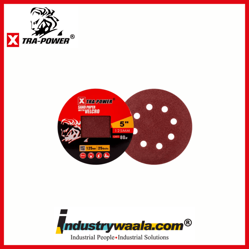 Xtra-Power Sand Paper With Velcro 180mm #80 Pack of 50