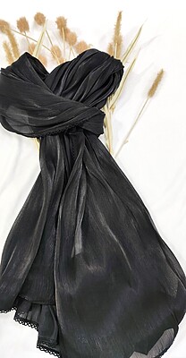 Zera Premium Organza Shimmer Hijab with Crochet Border