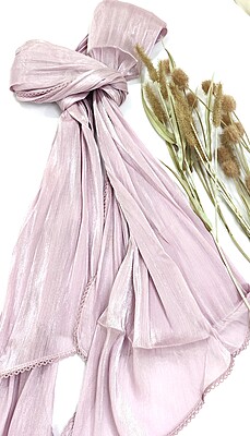 Zera Premium Organza Shimmer Hijab with Crochet Border