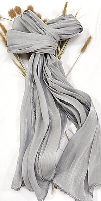 Zera Premium Organza Shimmer Hijab with Crochet Border