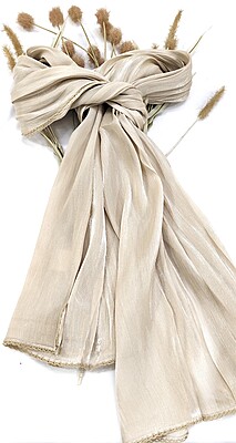 Zera Premium Organza Shimmer Hijab with Crochet Border