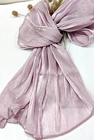 Zera Premium Organza Shimmer Hijab with Crochet Border