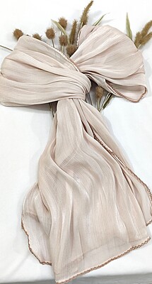 Zera Premium Organza Shimmer Hijab with Crochet Border