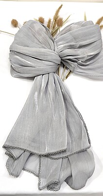 Zera Premium Organza Shimmer Hijab with Crochet Border