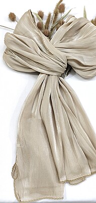 Zera Premium Organza Shimmer Hijab with Crochet Border