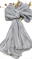 Zera Premium Organza Shimmer Hijab with Crochet Border