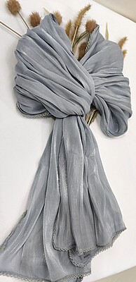 Zera Premium Organza Shimmer Hijab with Crochet Border