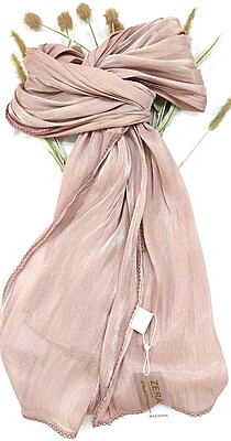 Zera Premium Organza Shimmer Hijab with Crochet Border