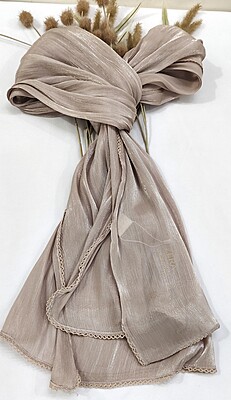 Zera Premium Organza Shimmer Hijab with Crochet Border