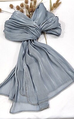 Zera Premium Organza Shimmer Hijab with Crochet Border