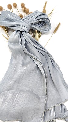 Zera Premium Organza Shimmer Hijab with Crochet Border