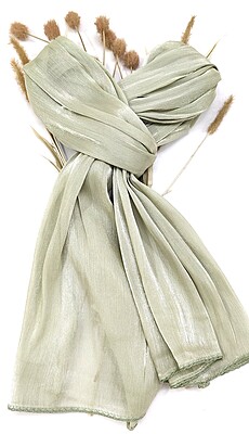 Zera Premium Organza Shimmer Hijab with Crochet Border