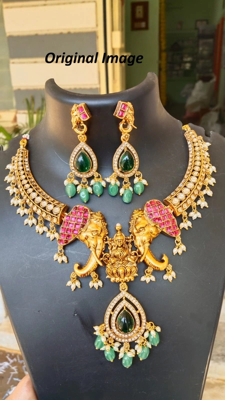 Grand Bridal Necklace Set with Heavy Jhumka Earrings
