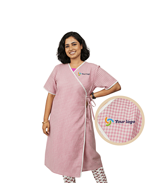 Unisex Check Patient Gown