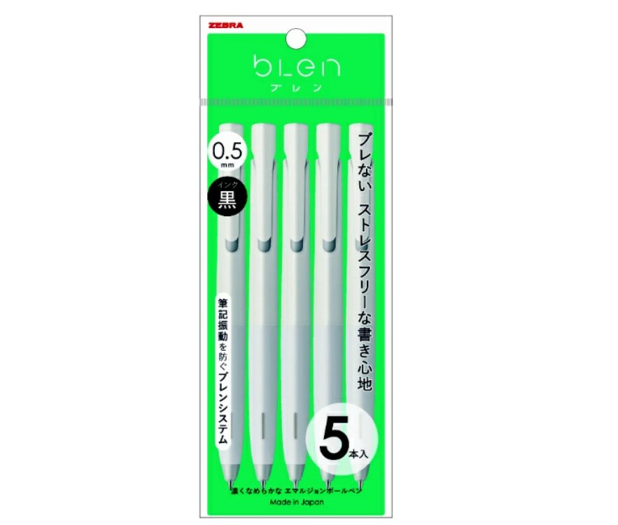 Zebra Blen 0.5 Ballpoint Pens White