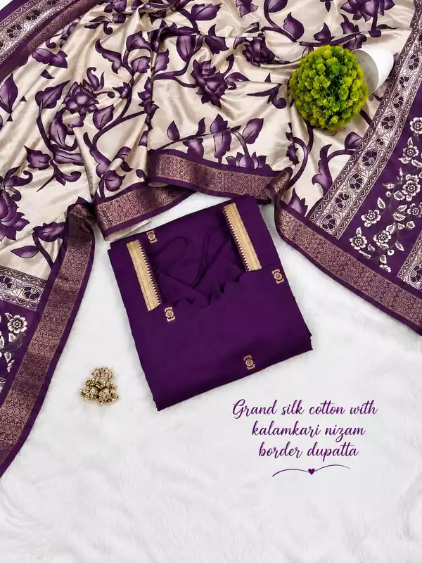 Nandini Mangalagiri Silk Cotton Top and Kalamkari Dupatta