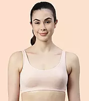 Enamor Low Impact Women's Cotton Everyday Sports Bra - All Day Comfort, Non Padded, Wirefree, High Coverage - SB06