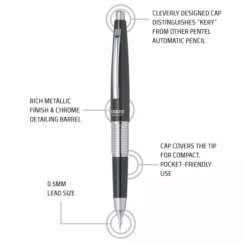 PENTEL P1035 KERRY PENCIL - 0.5 A-BLACK