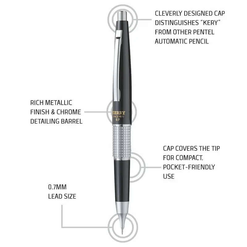 PENTEL P1037 KERRY PENCIL - 0.7 A-BLACK