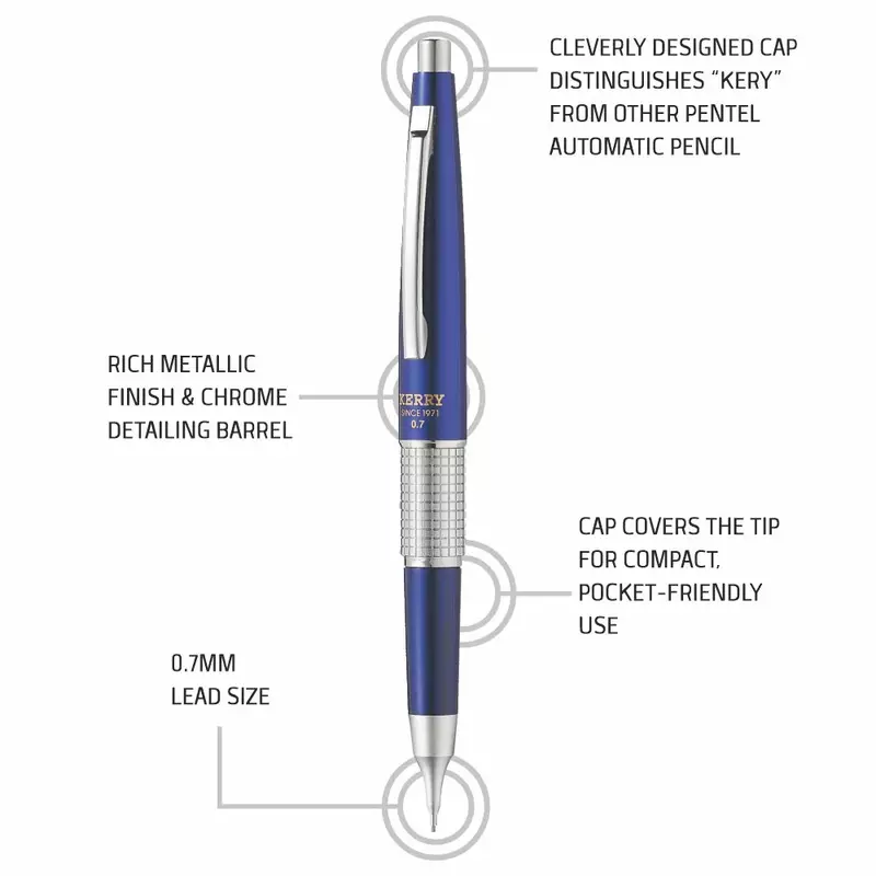 PENTEL P1037 KERRY PENCIL - 0.7 C- BLUE