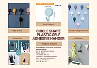 (Pack of 30) | Self Adhesive Round Shape Wall Hooks | Multi Color