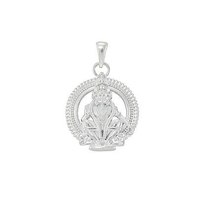 SRIMATHI JEWELLERS  925 silver ayyappan pendant 925 Silver Caped Rudraksha Mala 8mm,54 Beads, 30 Inchs