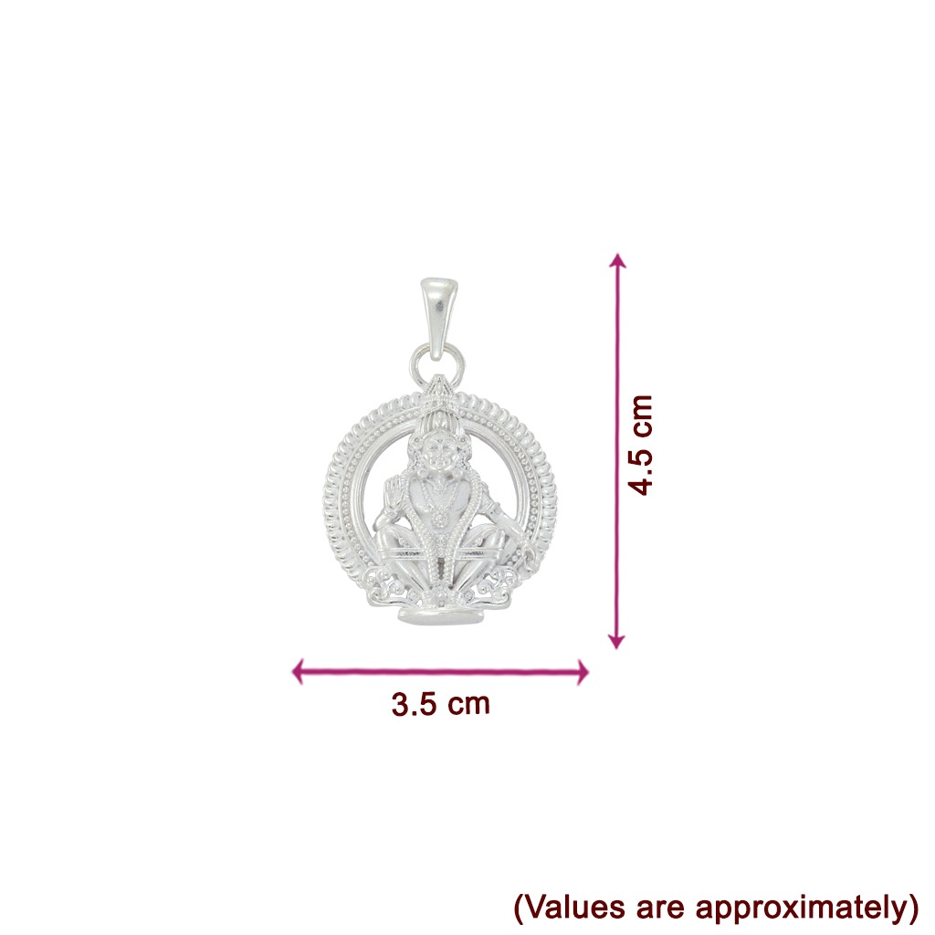 SRIMATHI JEWELLERS 925 silver ayyappan pendant 925 Silver Caped Rudraksha Mala 8mm,54 Beads, 30 Inchs