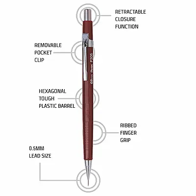 PENTEL P205 M.PENCIL - 0.5MM RED