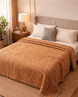 Earthy Coffee Lane Solapur Blanket